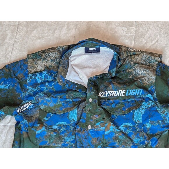Keystone Light Realtree G&G Outfitters  Vented Fishing Button up Shirt Men's  L - Picture 3 of 10